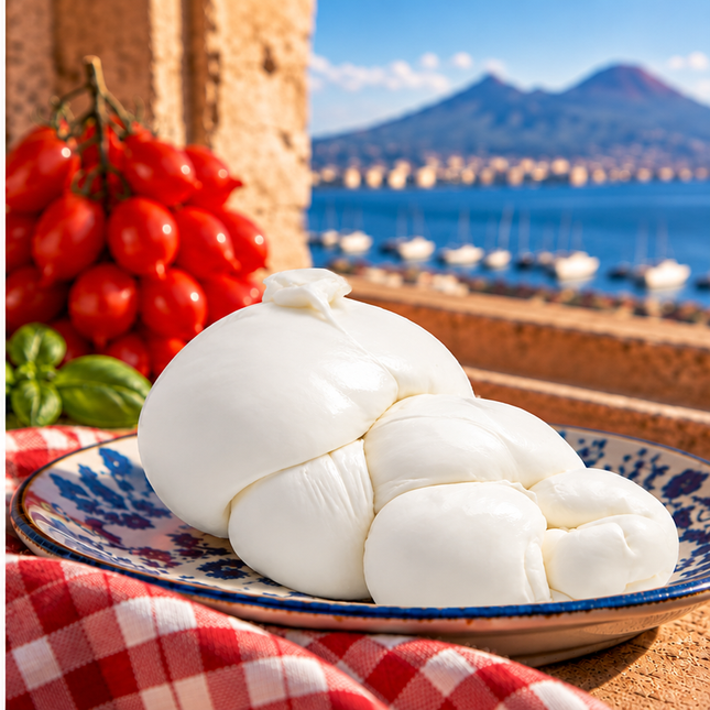Braided Buffalo Mozzarella – 520 gr. - Fresh Cheese - Vesuvio Street Food