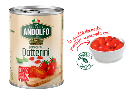 Datterino cherry tomatoes – 400 gr. - Conserva Di Pomodoro - Vesuvio Street Food