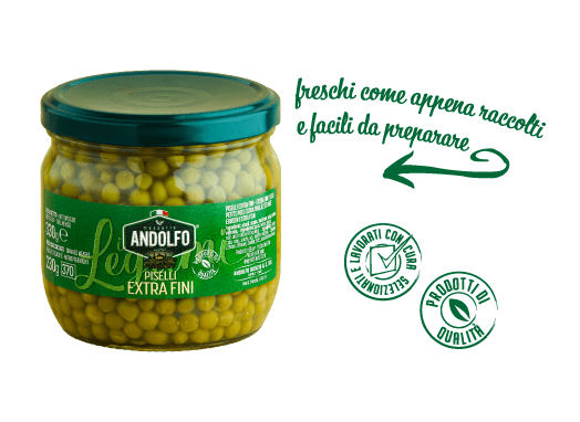 Extra fine peas in glass jar – 330 gr. - Legumi - Vesuvio Street Food