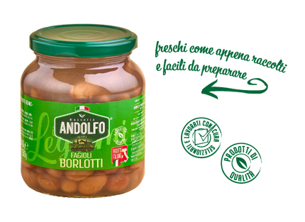 Borlotti beans in glass jar – 340 gr. - Legumi - Vesuvio Street Food