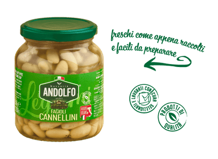 Cannellini beans in glass jar – 350 gr. - Legumi - Vesuvio Street Food
