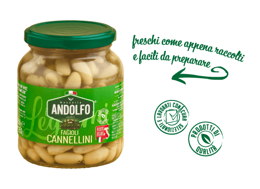 Cannellini beans in glass jar – 350 gr. - Legumi - Vesuvio Street Food