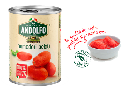 Peeled tomatoes – 400 gr. - Conserva Di Pomodoro - Vesuvio Street Food