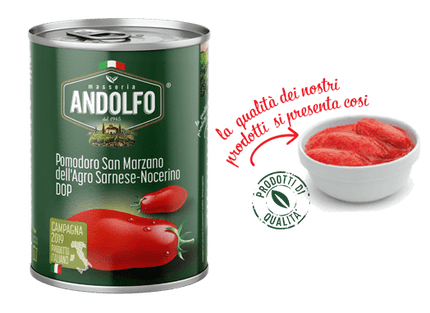 San Marzano DOP peeled tomatoes – 400gr. - Conserva Di Pomodoro - Vesuvio Street Food
